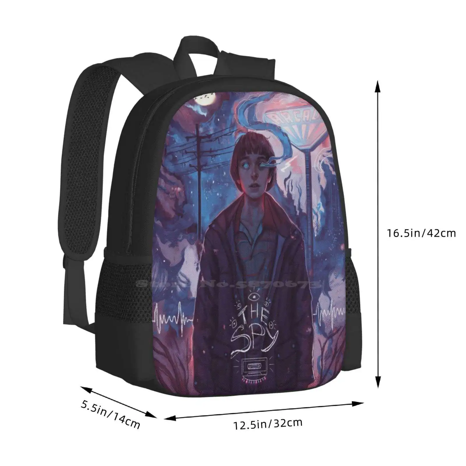 Mochila escolar para estudiantes, bolsa de viaje para ordenador portátil, Will Byers Tv