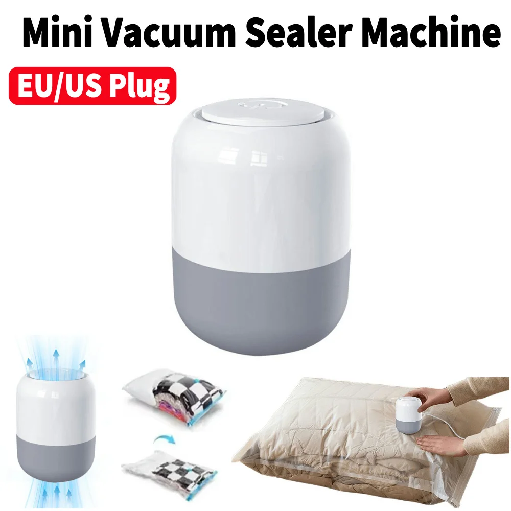 Compressed Bag Electric Pump Space Saver Vacuum Bag Pump Mini Vacuum Sealer Machine for Clothes Food Travel Organizer