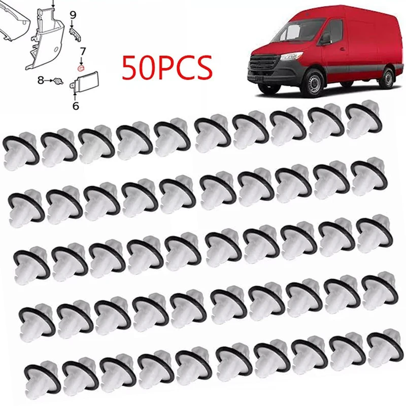 

50Pcs/Pack Side Body Trim Moulding Clips For Mercedes Sprinter 907 910 2019-On 9109910000 Side Body Trim Molding Clips Car Parts