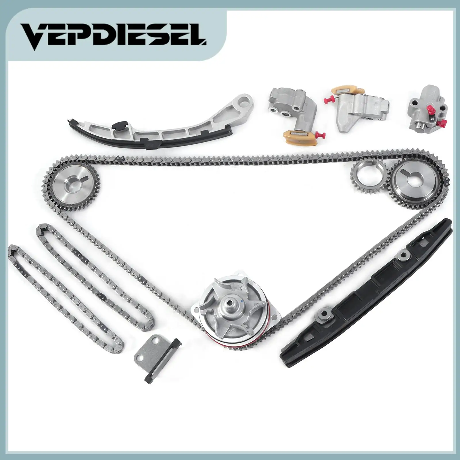 

1 Set Timing Chain Kit & Water Pump Kit VQ35DE 13024AL510 13021AL51A For 2003-2006 Nissan FX35 G35 350Z 3.5L 3498CC V6 DOHC 24V