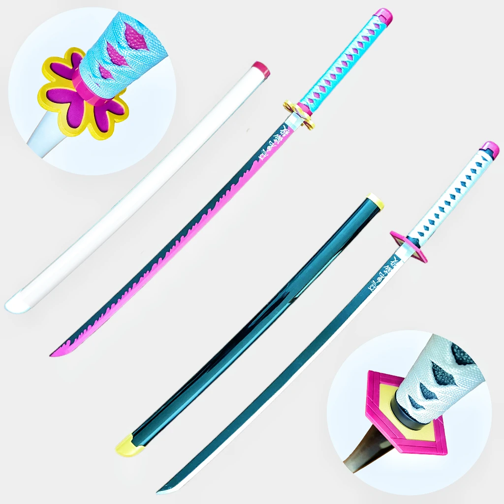 39.3 inch Demon Slayer Kamado Tanjirou Houten Katana Zwaard Ninja Mes Originele Samurai Katana Sabel Cosplay Accessoires Prop Speelgoed
