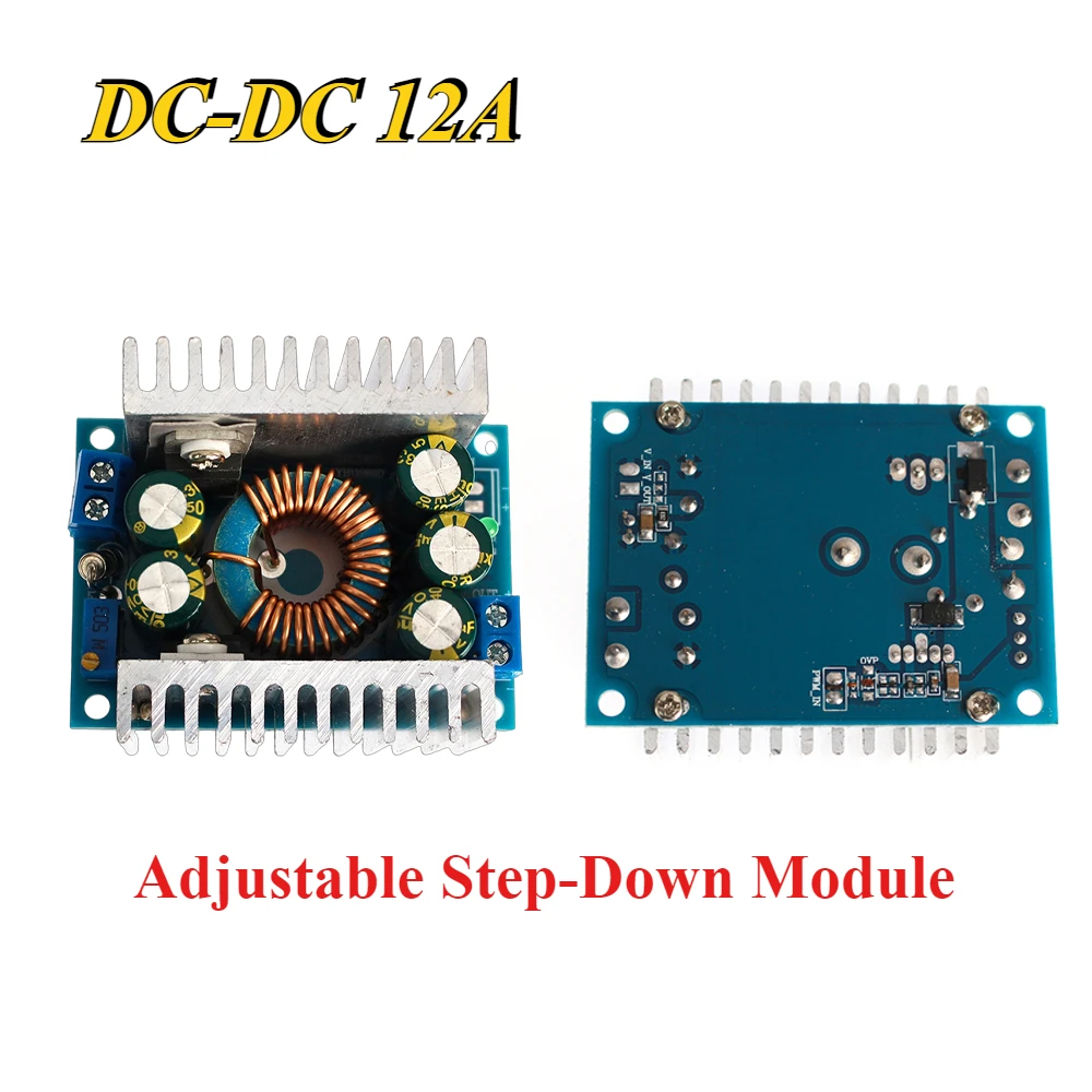 4.5-30V DC-DC High Power Low Ripple 12A Adjustable Step-down Power Supply Module 95% Efficient Car Power Module