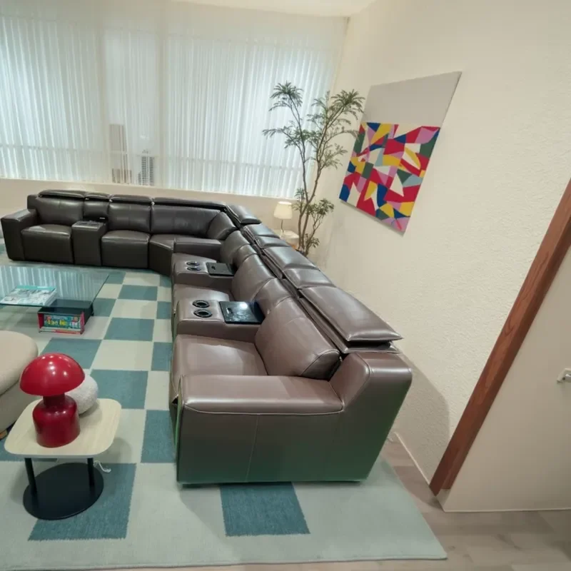 High-End Electric Recliner Sofa for Home Theater Use Convenient Button Operation with Electric Lift and Locker