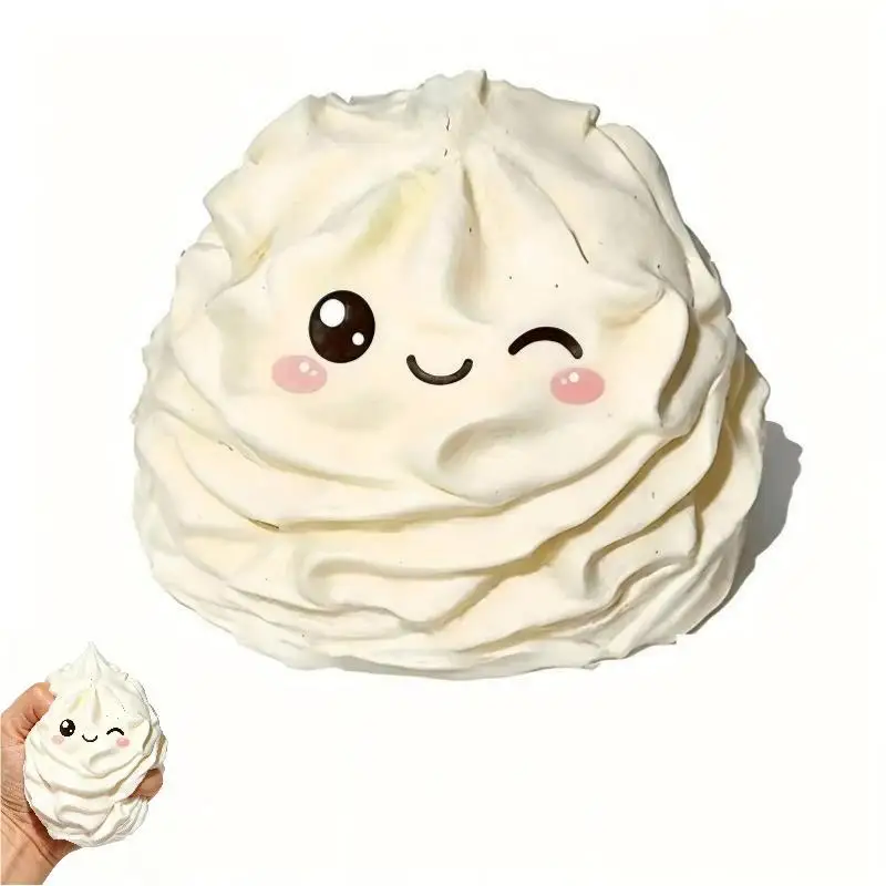 New Smiling Face Cream Roll Slow Rebound Squeeze Play Toy Sensory Squeeze Toy For Stress Relief