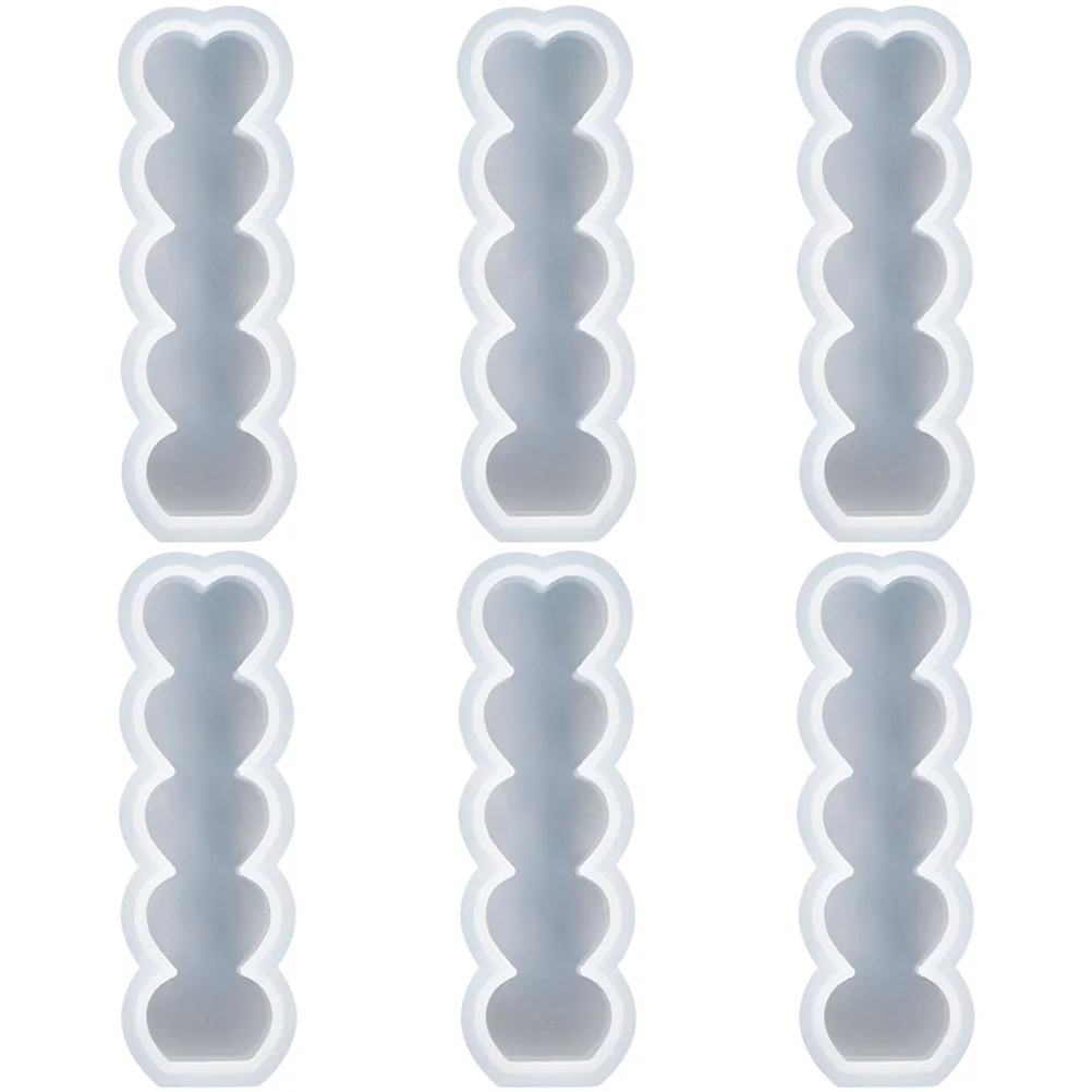 

6 Pcs Heart Shaped Molds Silicone Valentine Chocolate Wax Soap Making DIY Crafts Easy Demold Durability