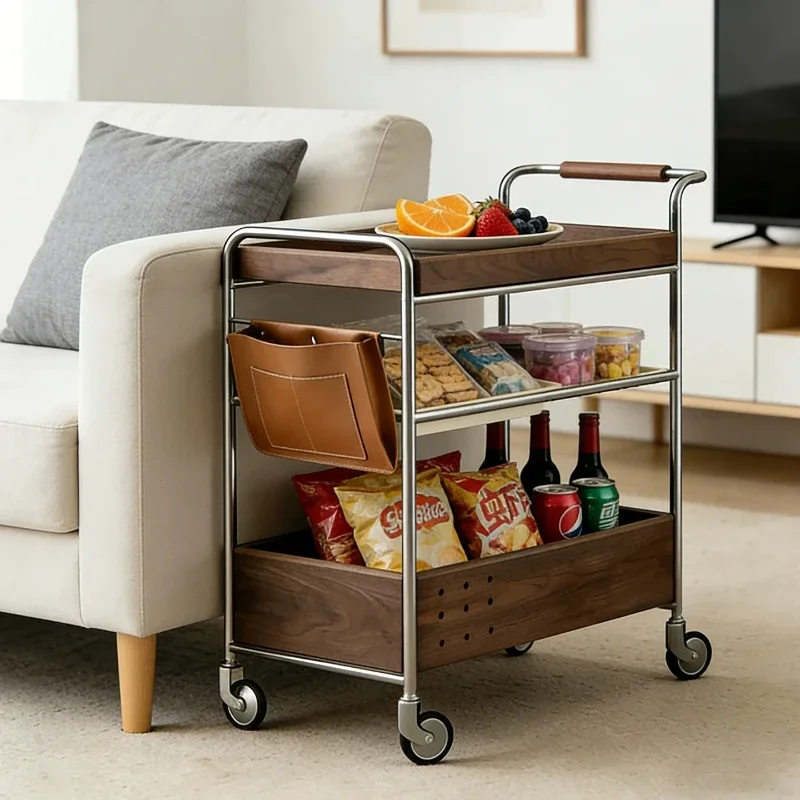 Italian Simple Coffee Tables Movable Storage Originality Living Room Utility Cart Bedroom Tea Stoły Kawowe Home Furniture HQ40TC