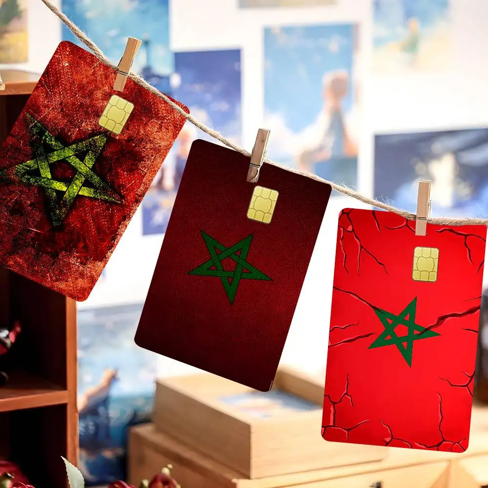 Morocco Map Flag Game Film Cover Sticker Case For Small Chip Credit Debit Card Front Side