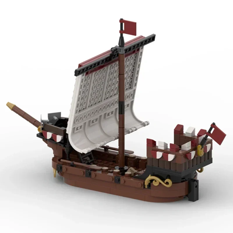 Moc Bouwstenen Piratenboot Model Middeleeuwse Valken Schip Technologie Modulaire Blokken Geschenken Kerst Speelgoed DIY Sets Montage