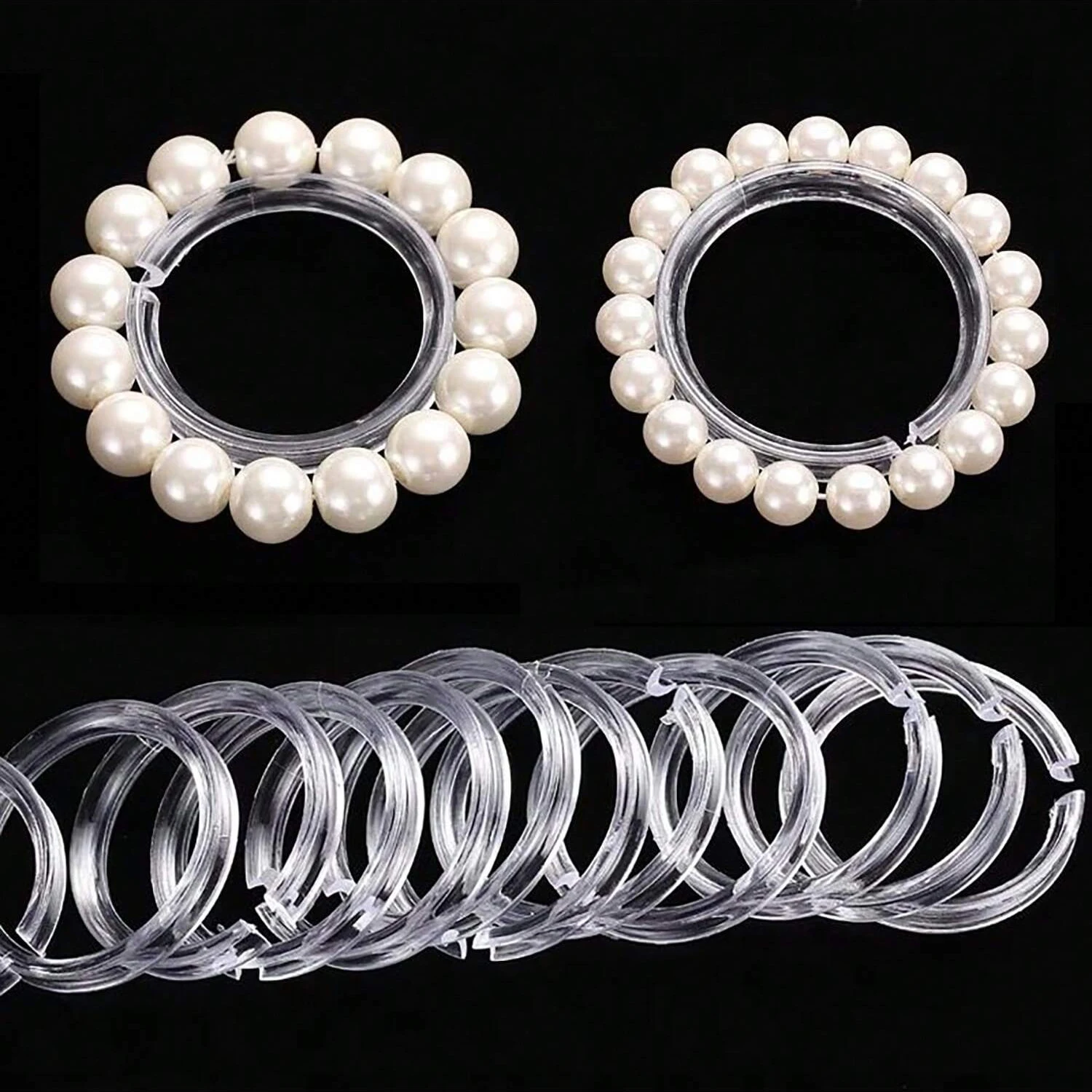 5mm 5Pcs Beaded Bracelet Display Stand Clear Acrylic Jewelry Holder Transparent Round Bangle Rack Organizer Display Shelves