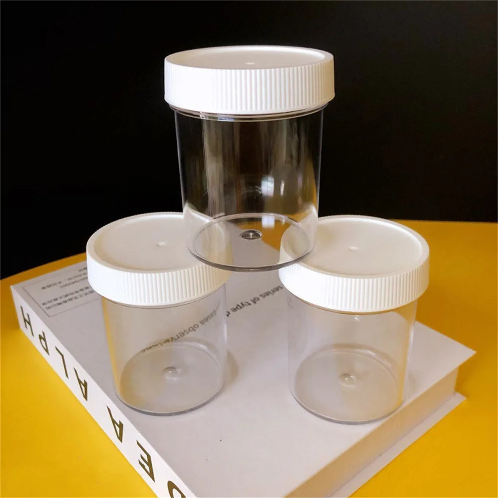 120/200ml Clear Plastic Storage Jars with Screw-on Lids Refillable Makeup Food Containers Round Wide Mouth Travel Bottle Pot