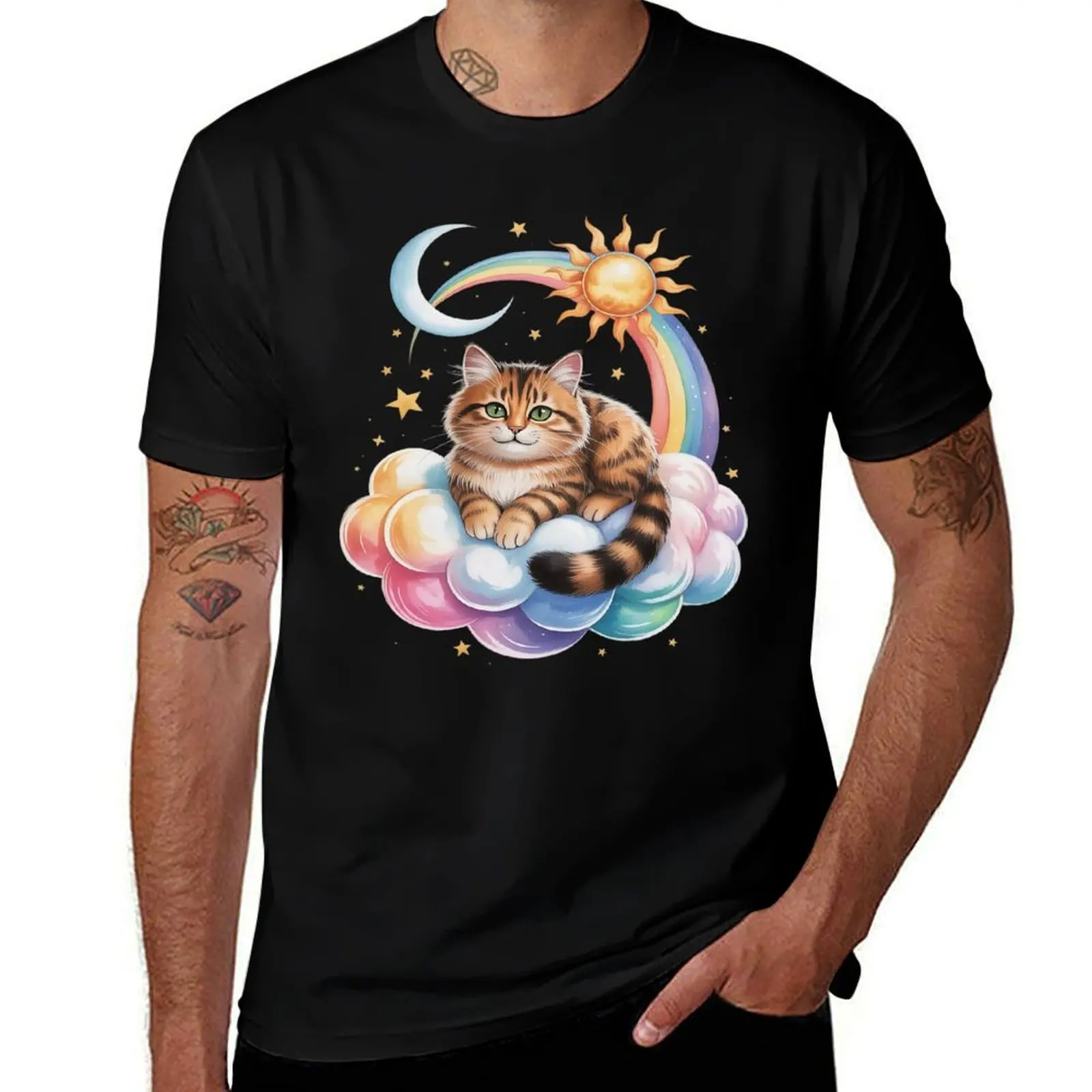 

Rainbow Clouds Abyssinian Abyssinians Abys Cat T-Shirt new edition heavyweights funny t shirts men