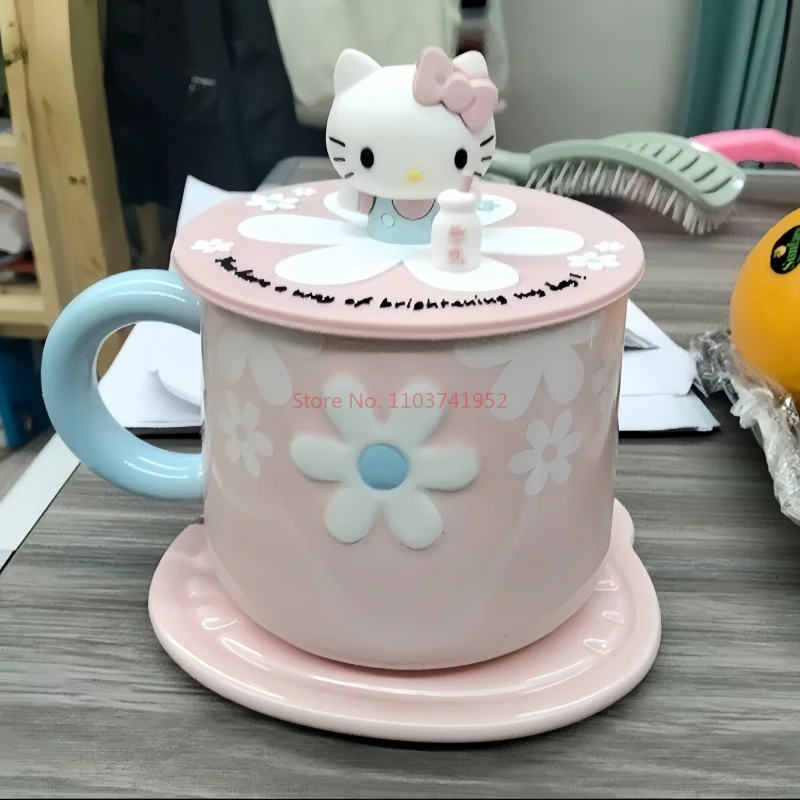 2024 Gorąca wyprzedaż Sanrio Anime Ceramiczny imbryk Kubek Urocza kreskówka Hello Kitty Zestaw kubków na wodę Wysokiej jakości prezent świąteczny