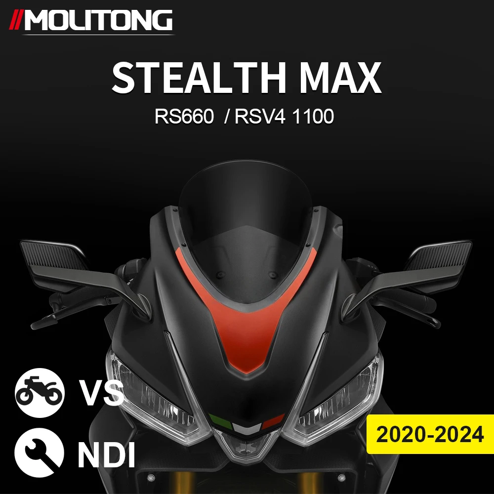 Rearview Mirror For Aprilia RS 660 RSV4 1100 RS660 2020-2024 Stealth Sport Winglet Mirror Kits Adjustable Stealth Max Mirrors