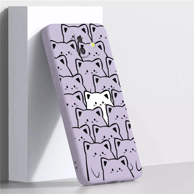 Silicone Pattern Case For Samsung Galaxy J6 J4 Plus J7 Pro J5 Prime J8 A7 A5 2018 M14 M53 M33 M51 M31 M30S Cat Animal Cover