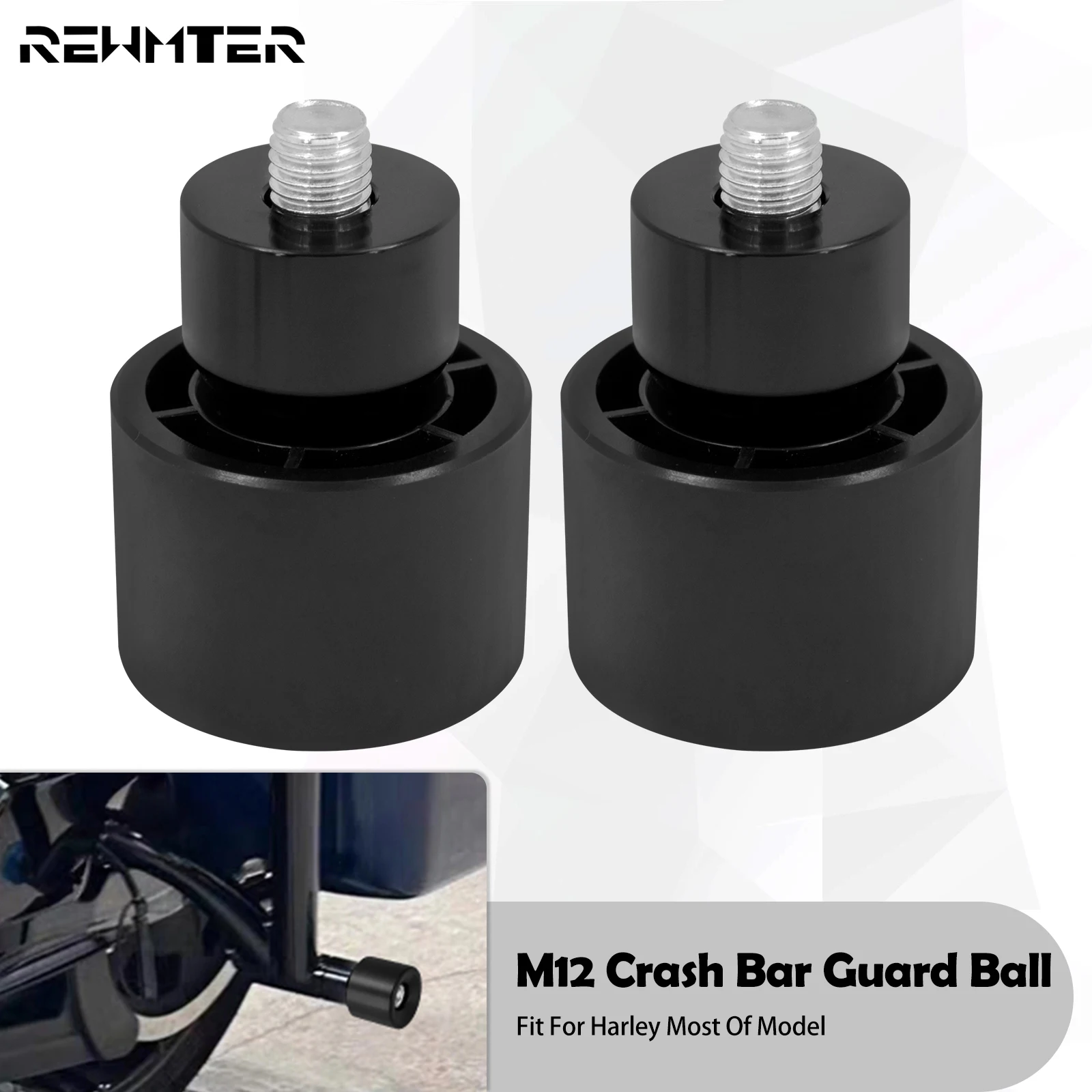 

Motorcycle M12 Crash Bar Guard Ball 2Pcs Crash Bar Engine Guard Collision Protector For Harley Softail Touring Dyna Sportster XL