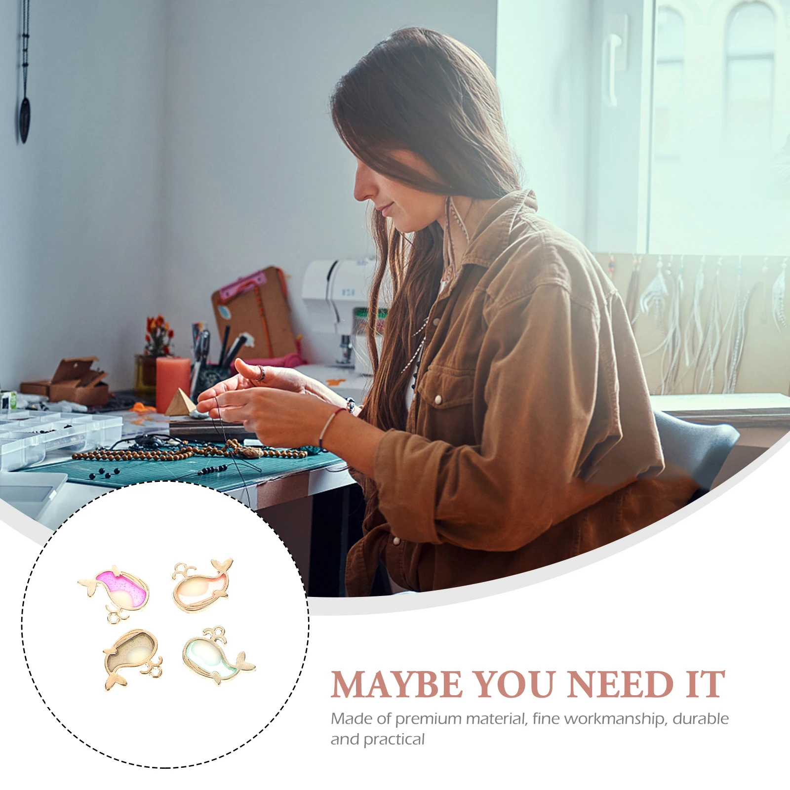 

20pcs Alloy Whale Pendant Delicate Pearly Lustre Creative Glittering Hanging Pendant Handmade Jewelry Accessories For Diy