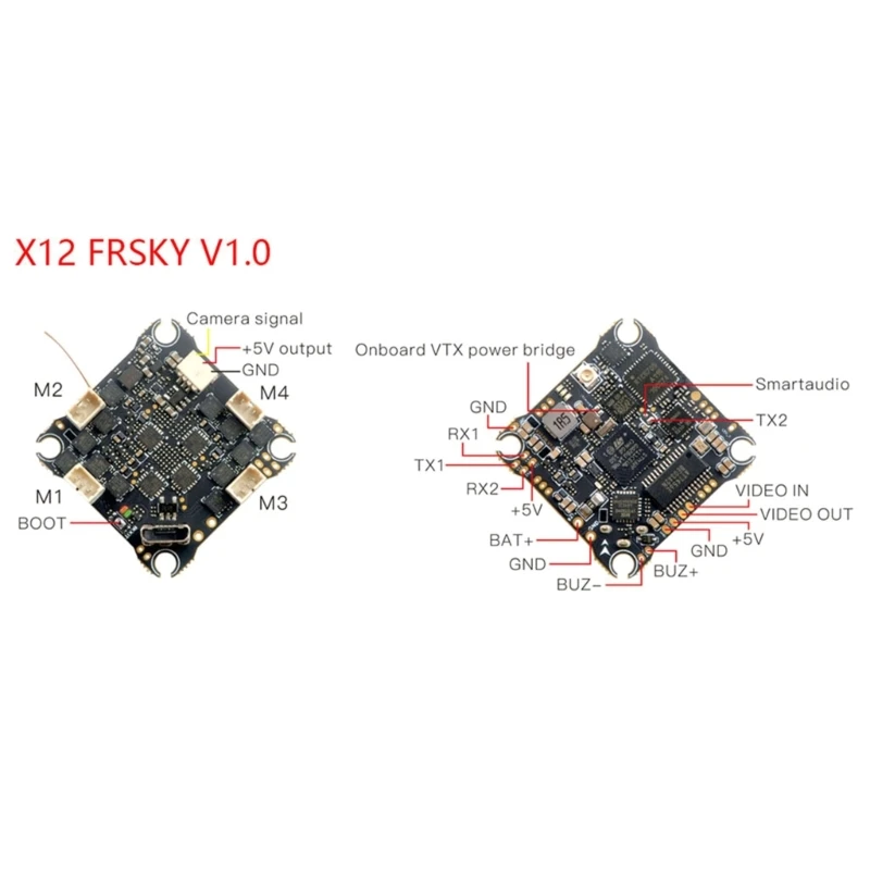 HappyModel X12 5in1 1-2S Flight Controller Built-in 12A OPENVTX Betaflight