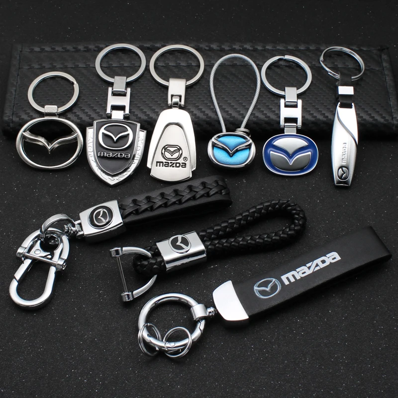 3D Metal/Leather Car Styling Keychain Key Rings Various Styles Are Suitable For Mazda Axela 2 CX5 CX3 MX5 CX7 CX90 CX60 CX50 MPE