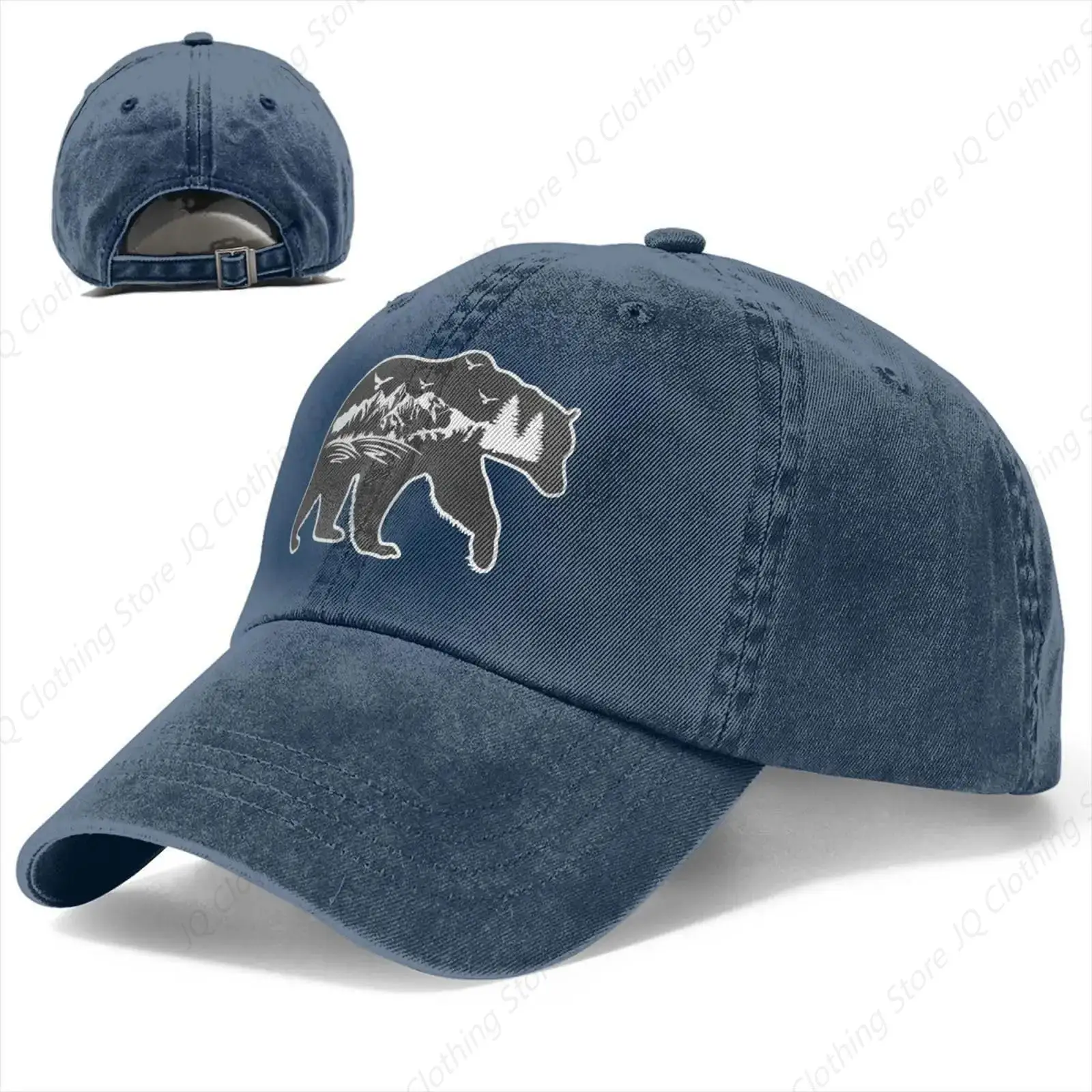 Casquette de baseball Bear Mountain pour hommes et femmes, chapeau de papa réglable vintage, chapeau d'extérieur en coton lavé