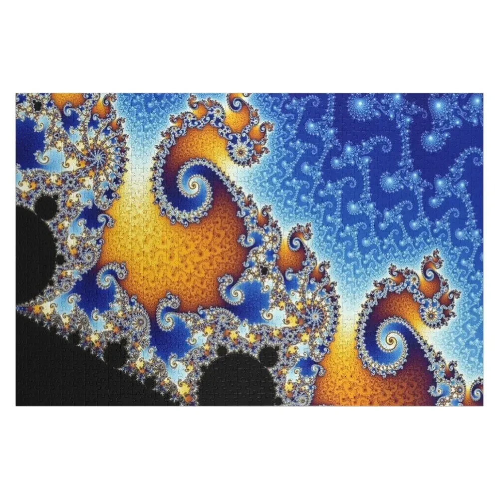 

Mandelbrot Blue Double Spiral Fractal Jigsaw Puzzle Christmas Toys Custom Wood Puzzle