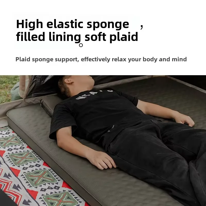 Mountainhiker Outdoor Inflatable Cheese Mattress Furnitures Special Sponge Upgrade Edition 10CM Portable Family Sleeping Pad Mat image 5