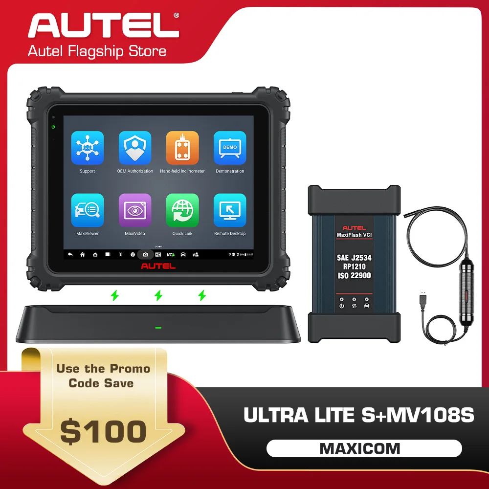 Autel MaxiCOM Ultra Lite S Intelligent Automotive All System Diagnostic Tool ECU Programming&Coding MaxiFlash VCI PK MS909/Elite