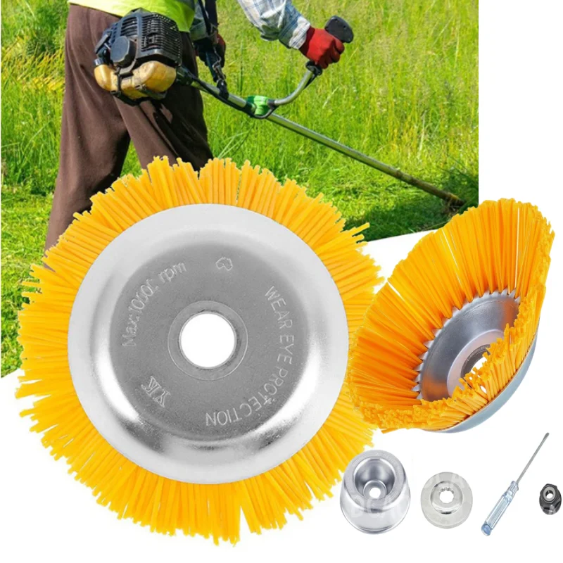 8-Inch Lawn Mower With Grass Head, Nylon Weeding Wheel, Household Weeding Brick Joint With Hardened Nylon Wire  Mowing  Wheel