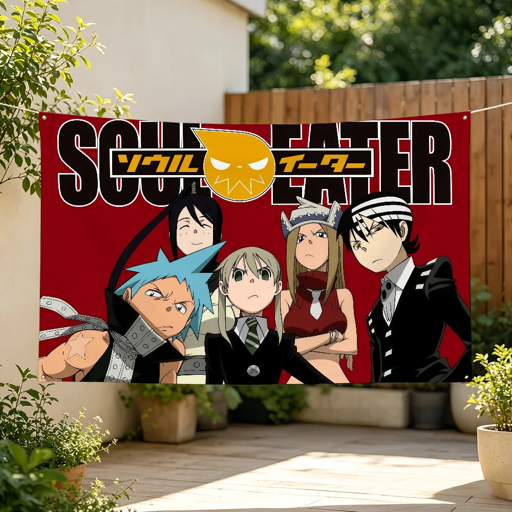 Anime Soul Eater Flag Tapestries For Classroom Dormitory Camping Picnic Party Cheering Home Indoor Outdoor Decor