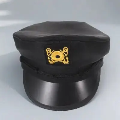 Schwarzer Kapitänshut, Polyester-Matrosenhut, UV-Sonnenschutz, gebogene Krempe, lässig, für Reisen, Workout, Bootfahren, für Männer und Frauen