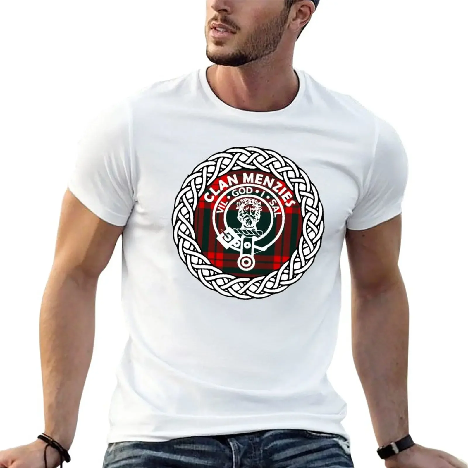 Clan Menzies surname last name tartan crest badge T-Shirt boys whites summer tops Men's t-shirt