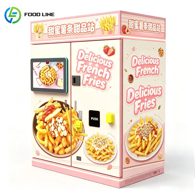 French Fries Robot Vending Machine Smart Automatic Fast Food Kiosk Potato Fries Self Service Dispensing System Customized