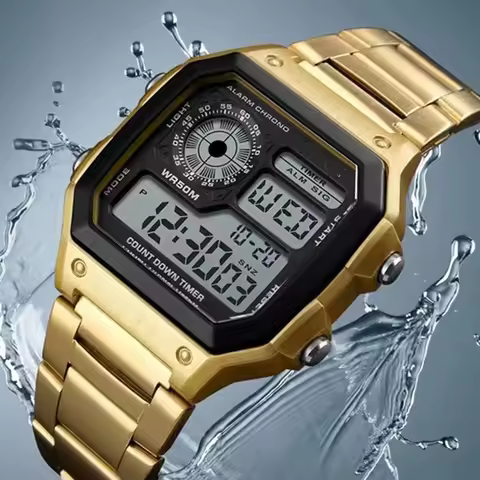 Men Watches Waterproof Military Sports Watch Stainless Steel Business Digital Watch LED Alarm Clock Sport Wristwatch Relogio