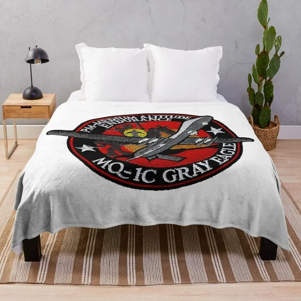 

MQ-1c Gray Eagle Patch Throw Blanket Warm Comfortable Blanket Gift for Parents Friends