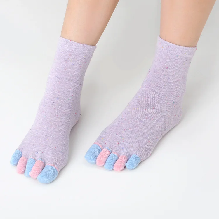12 pairs Fashion women's split toe socks spring autumn comfortable five finger socks short tube socks simple mid tube socks