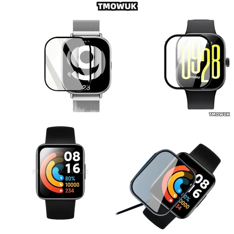 

For Xiaomi Redmi Watch 2 3 4 5 MOVE Lite Active - Soft Screen Protective Film - 3D Curved Full Cover - Anti-Scratch PMMA