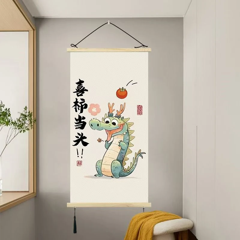 Fortune Dragon Hanging Paintings, Attracting Wealth Receiving Fortune, Living Room Decorations, Home Feng Shui Decoration