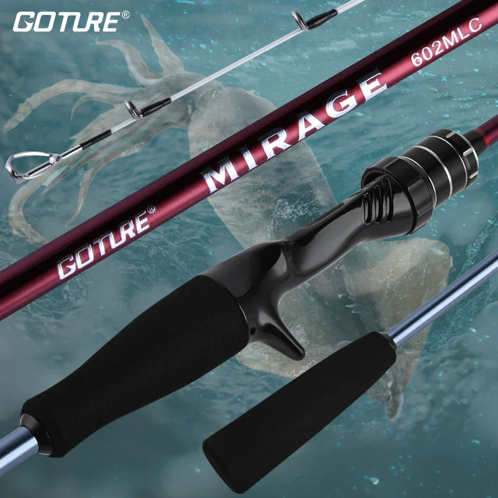 Goture Mirage Lure Fishing Rod 1.7M 1.83M 2 Sections Carbon Fiber Saltwater Squid Boat Fishing Rod M Power 1-2PE Jigging Rod New