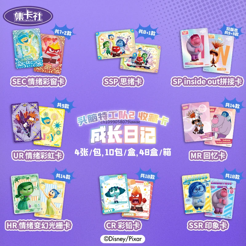 Card.Fun الرسمية حقيقية ديزني داخل خارج 2 بطاقة فيلم الرسوم المتحركة الكرتون جمع المحيط لعبة الفرح الحزن الغضب لعبة هدية #4