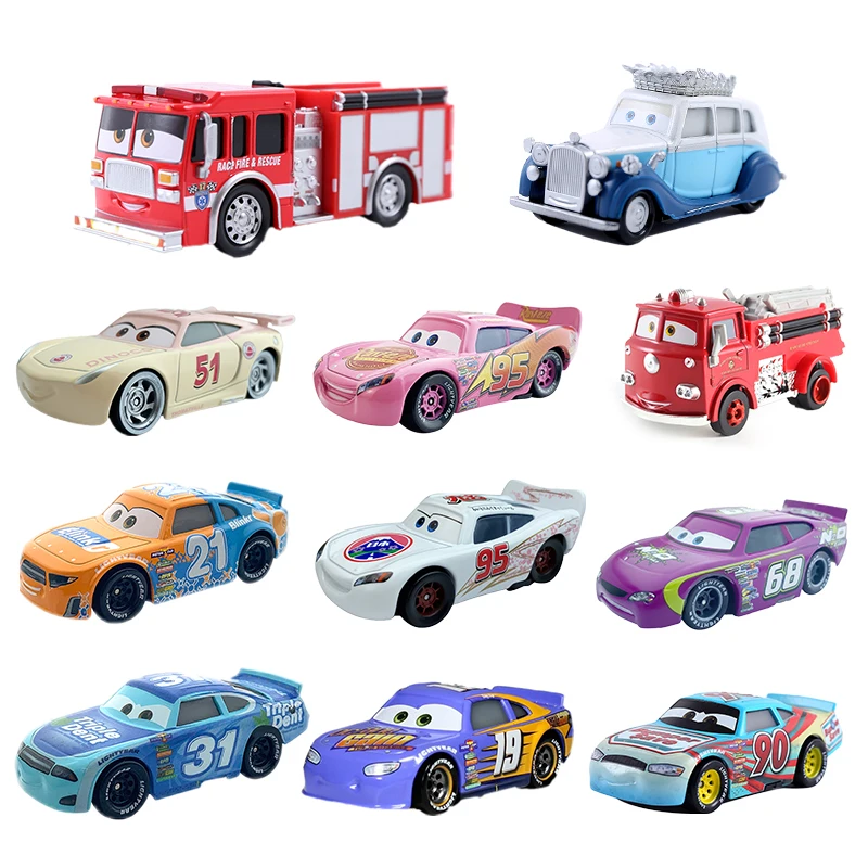 Disney Pixar Car 1 2 3 Lightning McQueen queen car Red Ramirez metal Diecast fire truck Original collection model Toy child Gift