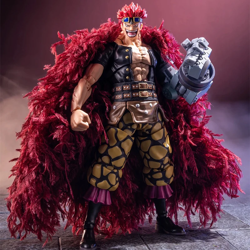 Anime ONE PIECE SHF Eustass Kid Red Cloak Action Figure Cloth Coat Built In Iron Wire Toy Model  Accessories Boy Gift