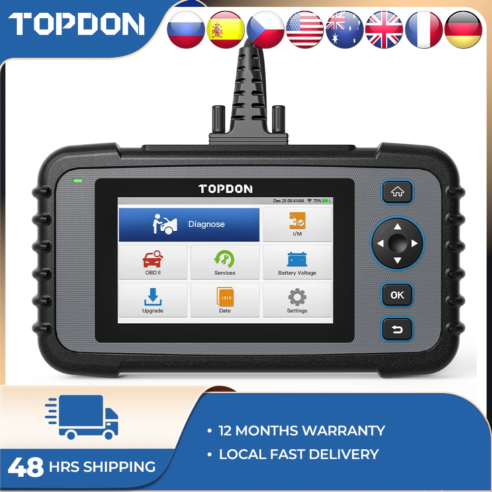 TOPDON ArtiDiag600 Automotive Car Diagnostic Tool Professional OBD2 Scanner Code Reader Auto Scan ABS SRS Engine Free Update