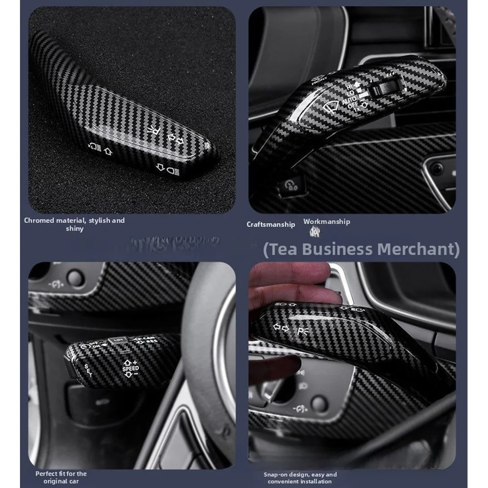 for Carbon Fiber for Trim BLACK Wiper Switch Rod Tool-free Setup Left-hand Drive Only Easy for snap-on Fit ABS Construction