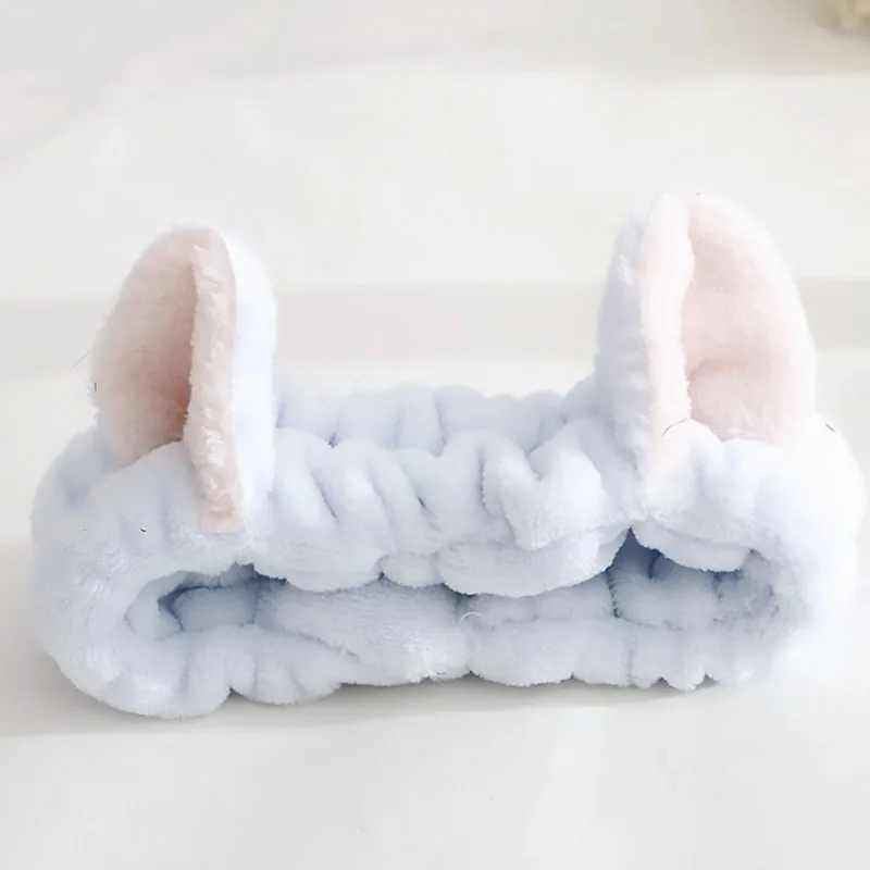 Bandeau chat corail en peluche bandeau bandeau lavage visage maquillage bandeau mignon doux cheveux arc bandeau pansement fille XLFD01