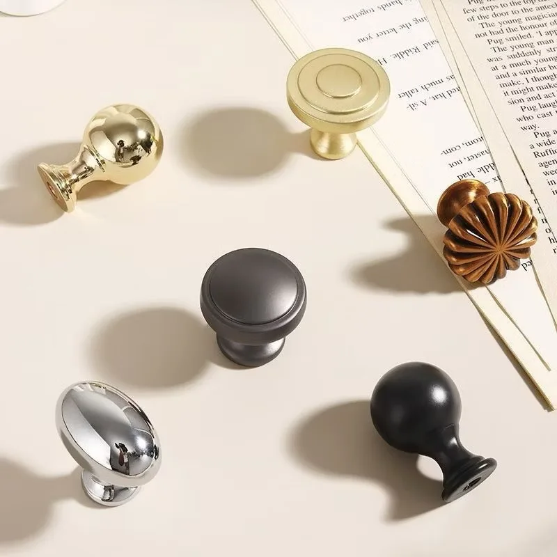 25mm-34mm nuevo mango dorado moderno perillas de cajón de gabinete de aleación de aluminio puerta de armario perillas de manija de muebles negras