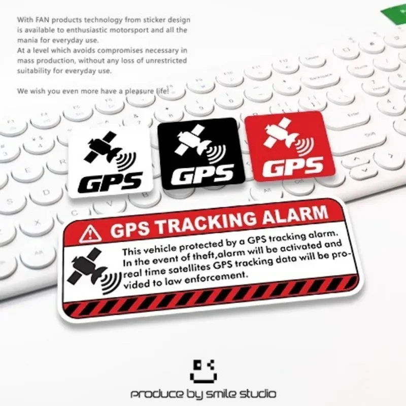 Reflective GPS Tracking Alarm Vinyl Stickers Warning Decals for Motorcycle Scooter Security Decor