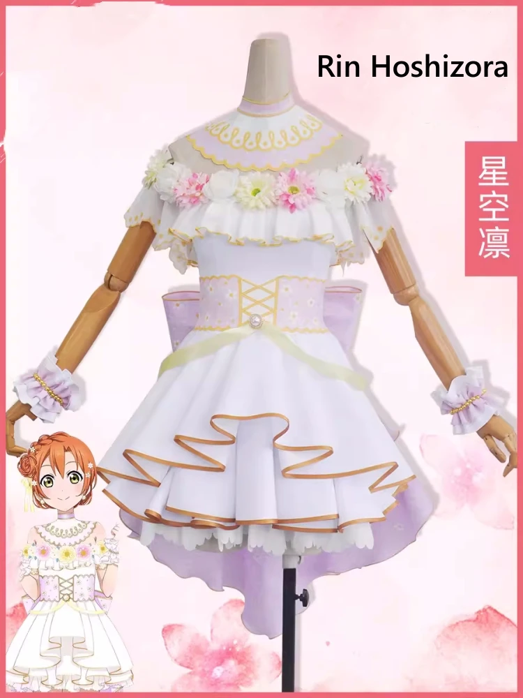 Rin Hoshizora Cosplay Anime Lovelive Women Flower Festival Lovely Dress Costume Role Play Clothing Halloween Party Suit Stock