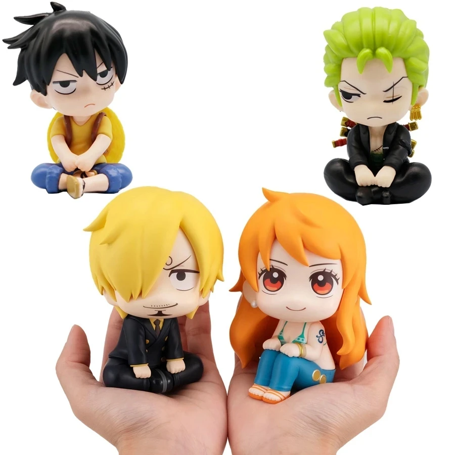 9.5cm ONE PIECE Anime Figure Look Up Luffy/Zoro Action Figure Q Version Kawaii Nami/Sanji Figurine PVC Model Collection Toys