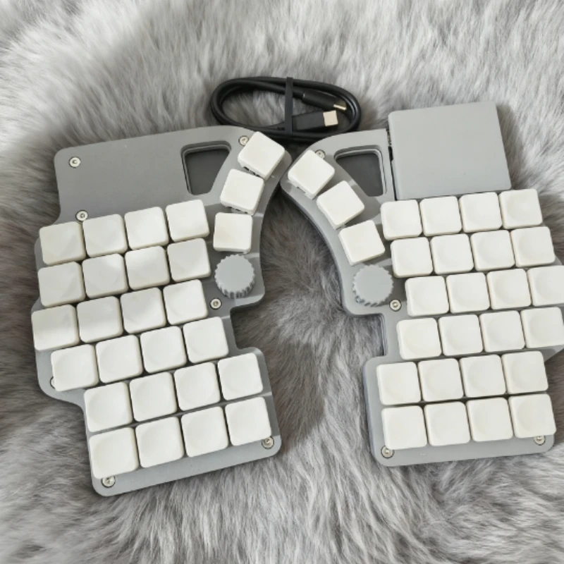 Dilemma Max Split Keyboard 4X6 Procyon Square'sTouchpad Hot Swappable MX Wired VIA/Knob Support Custom Mechanical Game Keyboard