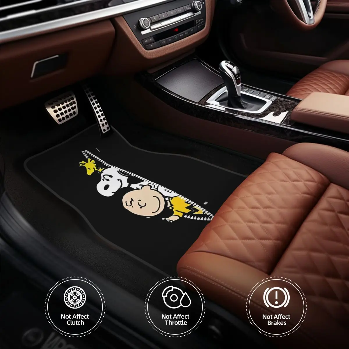 Snoopys Cartoon Dog Floor Mats for Cars All-Weather Anti-Slip Floor Mats Liner Full Set Car Accessories view 2