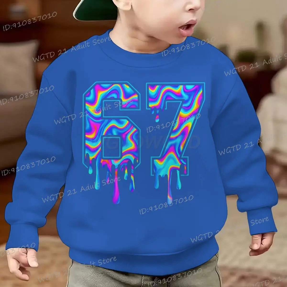 العصرية 67 ميمي الاطفال البلوز مضحك الشرير نمط ستة سبعة طفل البلوز المألوف النساء الرجال طويلة الأكمام 67 بلوزات #2